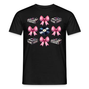 Coquette Bow Vinyl-Schallplattenspieler - Männer T-Shirt - Schwarz - Vorne - AI Model Male 178 light (178cm)