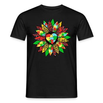 Autism Flower - Men's T-Shirt - black - Front - AI Model Male 178 light (178cm)