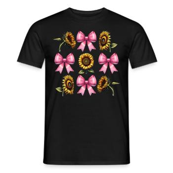 Coquette Bow Sunflower Cute Pink Plant Mom - Männer T-Shirt - Schwarz - Vorne - AI Model Male 178 light (178cm)