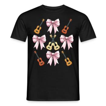 Coquette Bow Ukulélé Guitare Uke Girl Maman - T-shirt homme - noir - Devant - AI Model Male 178 light (178cm)