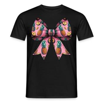 Coquette Schleife Ananas-Muster Hawaii Rosa - Männer T-Shirt - Schwarz - Vorne - AI Model Male 178 light (178cm)