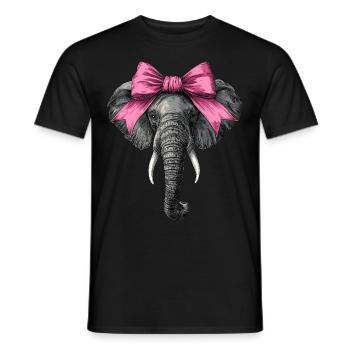 Coquette Bow Cute Elephant Girl Mom Mothers Day - Männer T-Shirt - Schwarz - Vorne - AI Model Male 178 light (178cm)