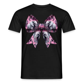 Coquette Bow Elephant Girl Pattern Mom Mothers Day - Männer T-Shirt - Schwarz - Vorne - AI Model Male 178 light (178cm)