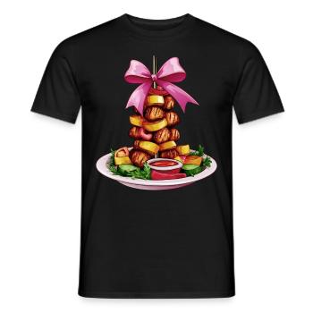 Flirtatious Bow Kebab Döner Kebap Kebap Mom Girl - Men's T-Shirt - black - Front - AI Model Male 178 light (178cm)