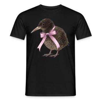 Coquette Bogen Kiwi Vogel Mama Muttertag rosa - Männer T-Shirt - Schwarz - Vorne - AI Model Male 178 light (178cm)