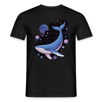 Baleine dans la galaxie - T-shirt homme - noir - Devant - AI Model Male 178 light (178cm)