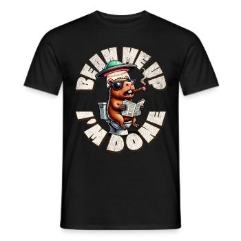 Téléporte-moi, c’est fini - T-shirt homme - noir - Devant - AI Model Male 178 light (178cm)