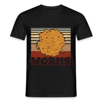 Vintage Worms Distressed - Männer T-Shirt - Schwarz - Vorne - AI Model Male 178 light (178cm)