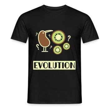 Kiwi Bird Fruit Evolution Joke - Männer T-Shirt - Schwarz - Vorne - AI Model Male 178 light (178cm)