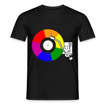 Gay Vinyl Pride Rainbow Flag Vinyl Record - Männer T-Shirt - Schwarz - Vorne - AI Model Male 178 light (178cm)