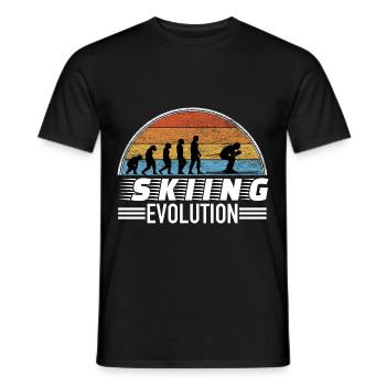 Skier saying evolution - Men's T-Shirt - black - Front - AI Model Male 178 light (178cm)