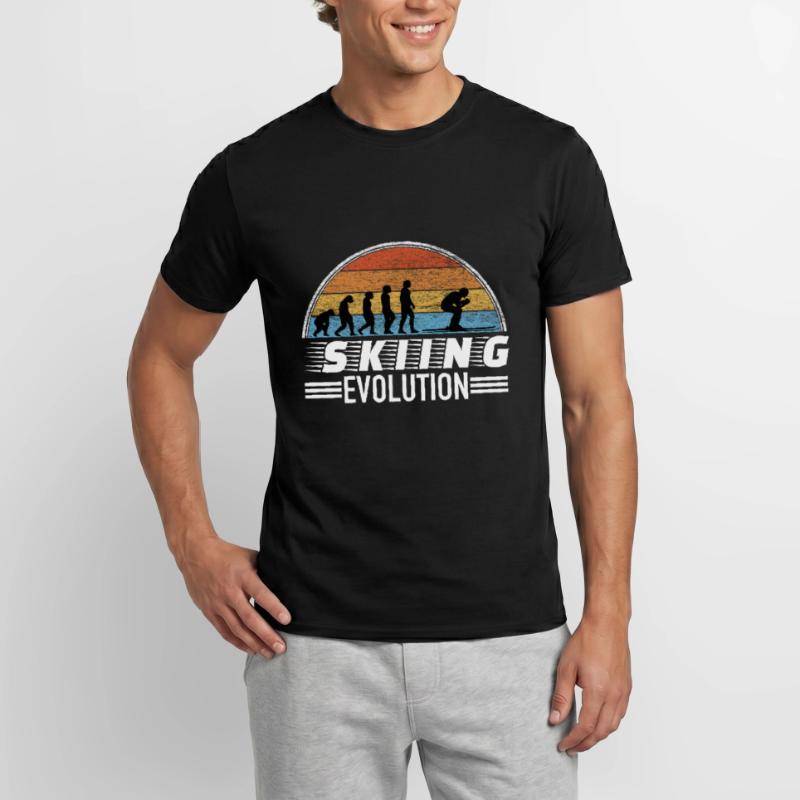 Skifahrer Spruch Evolution Männer T-Shirt