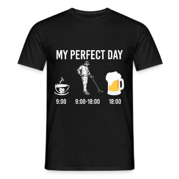 My Perfect Day Coffee Metal Detector Beer - Männer T-Shirt - Schwarz - Vorne - AI Model Male 178 light (178cm)