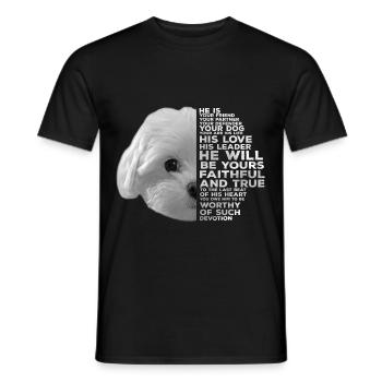 Malteser Hunde Gesicht Friend Partner Defender - Männer T-Shirt - Schwarz - Vorne - AI Model Male 178 light (178cm)