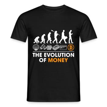 Le développement de l’argent crypto BTC Bitcoin - T-shirt homme - noir - Devant - AI Model Male 178 light (178cm)