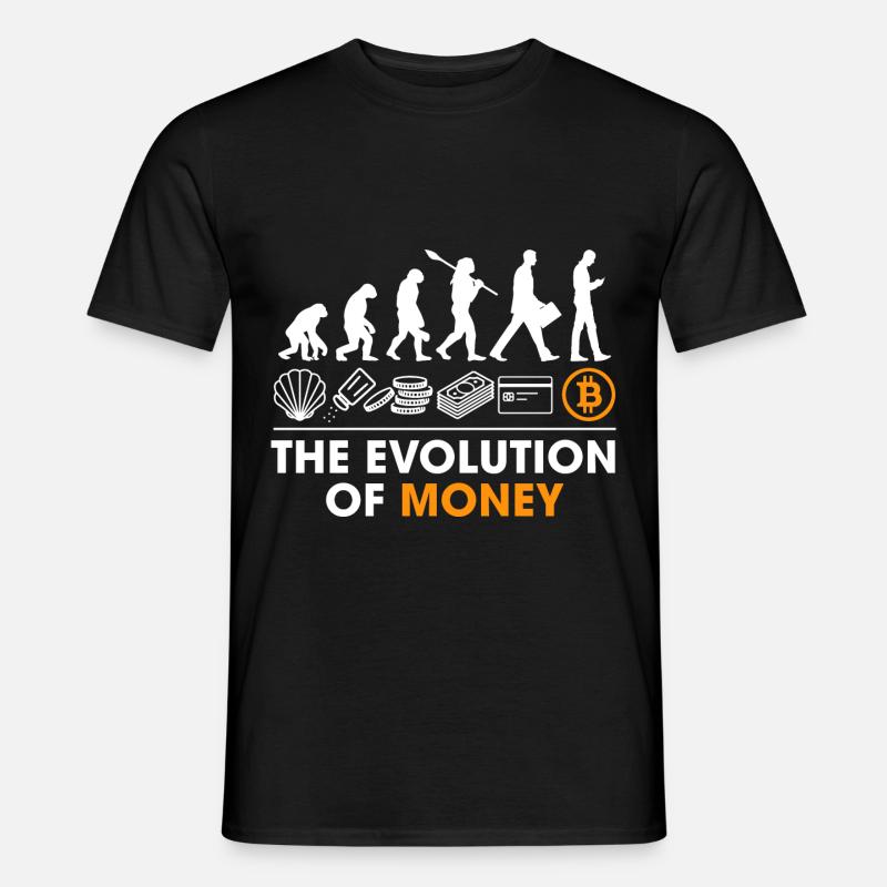 Die Entwicklung des Geldes Krypto BTC Bitcoin - Männer T-Shirt - Schwarz