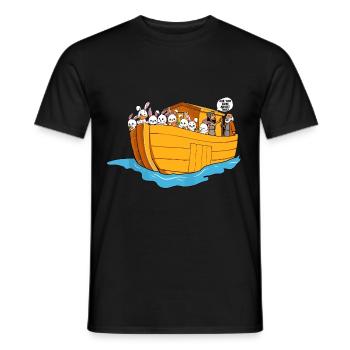 Arche de Noé bateau lapins - T-shirt homme - noir - Devant - AI Model Male 178 light (178cm)