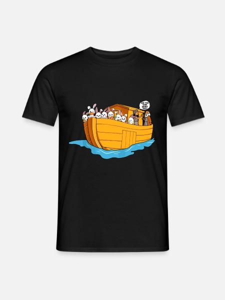 Noah Arche Boot Hasen - Männer T-Shirt - Schwarz