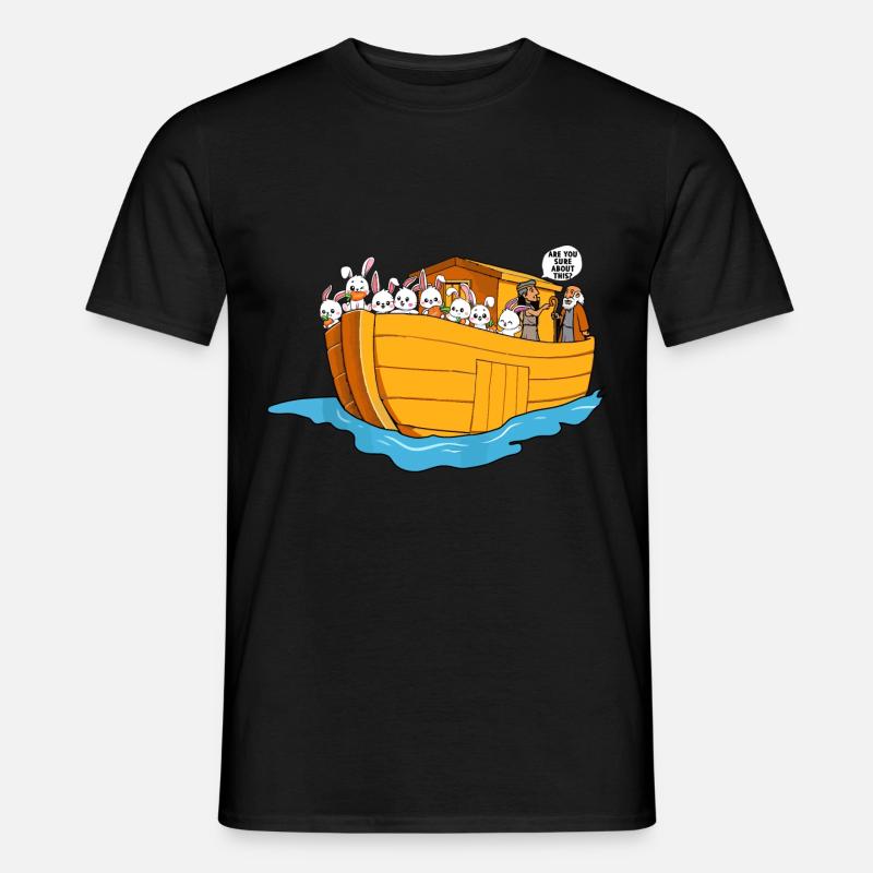 Noah Arche Boot Hasen - Männer T-Shirt - Schwarz
