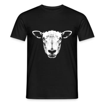 Mouton / Agneau / Tête - T-shirt homme - noir - Devant - AI Model Male 178 light (178cm)
