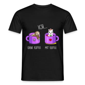 Ich ohne Kaffee Ich mit Kaffee Einhorn Kaffee - Männer T-Shirt - Schwarz - Vorne - AI Model Male 178 light (178cm)