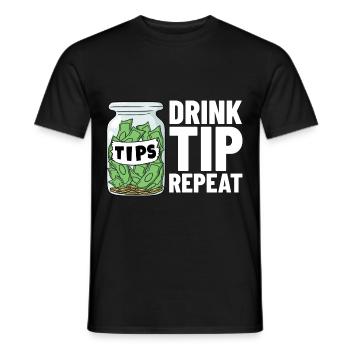Barkeeper Trinkgeldgefäß Trinkgeld Kellner - Männer T-Shirt - Schwarz - Vorne - AI Model Male 178 light (178cm)