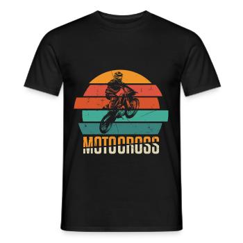 Motocross Stunt Vintage Distressed - Männer T-Shirt - Schwarz - Vorne - AI Model Male 178 light (178cm)