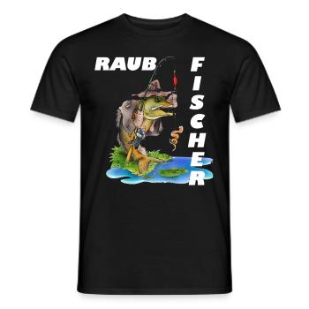 Raubfischer - Männer T-Shirt - Schwarz - Vorne - AI Model Male 178 light (178cm)