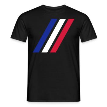 france stripe flag - Männer T-Shirt - Schwarz - Vorne - AI Model Male 178 light (178cm)