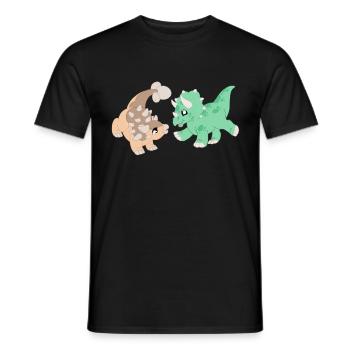 Spielende Dinos - Männer T-Shirt - Schwarz - Vorne - AI Model Male 178 light (178cm)