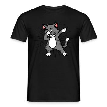 Dab Cat Cat Funny Funny Gift - T-shirt homme - noir - Devant - AI Model Male 178 light (178cm)