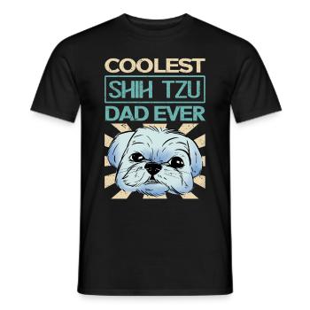 Shih Tzu Papa Propriétaire Propriétaire De Chien Cadeau - T-shirt homme - noir - Devant - AI Model Male 178 light (178cm)