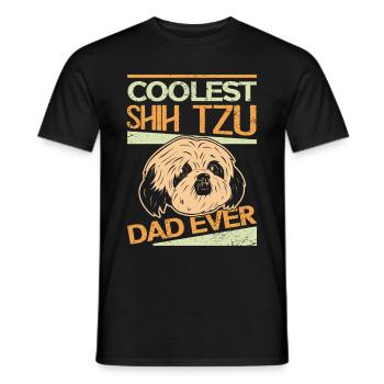 Shih Tzu Papa | Propriétaire Chien Propriétaire Cadeau - T-shirt homme - noir - Devant - AI Model Male 178 light (178cm)