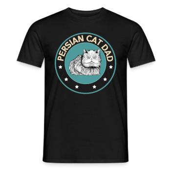 Perserkatze Katzenpapa Katzenbesitzer Geschenk - Männer T-Shirt - Schwarz - Vorne - AI Model Male 178 light (178cm)