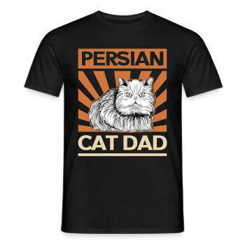 Perserkatze Katzenpapa | Katzenbesitzer Geschenk - Männer T-Shirt - Schwarz - Vorne - AI Model Male 178 light (178cm)