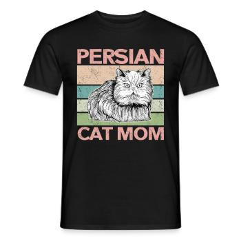 Chat persan chat maman | Cadeau de propriétaire de chat - T-shirt homme - noir - Devant - AI Model Male 178 light (178cm)