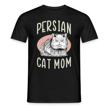 Chat persan maman chat propriétaire cadeau - T-shirt homme - noir - Devant - AI Model Male 178 light (178cm)