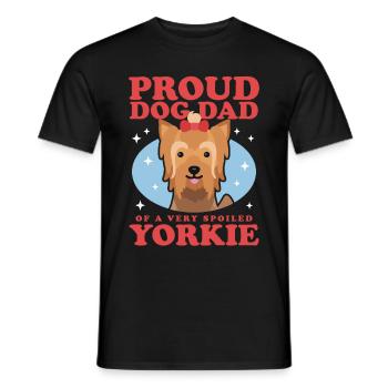 Yorkie Dad Yorkshire Terrier Dog Cadeau - T-shirt homme - noir - Devant - AI Model Male 178 light (178cm)