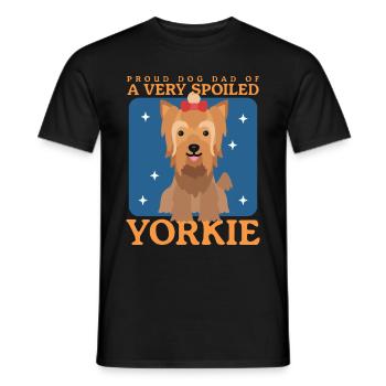 Yorkie Dad Yorkshire Terrier Dog Cadeau - T-shirt homme - noir - Devant - AI Model Male 178 light (178cm)
