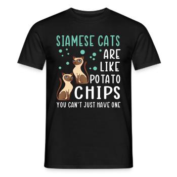 Siamese Cat Cats Cat Owner - Men's T-Shirt - black - Front - AI Model Male 178 light (178cm)