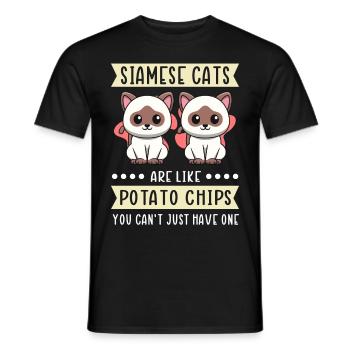 Siamese Cat Cat Owner Cat Lover - Men's T-Shirt - black - Front - AI Model Male 178 light (178cm)