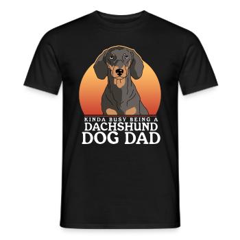 Dachshund Dad Dackel Hundebesitzer Geschenk - Männer T-Shirt - Schwarz - Vorne - AI Model Male 178 light (178cm)