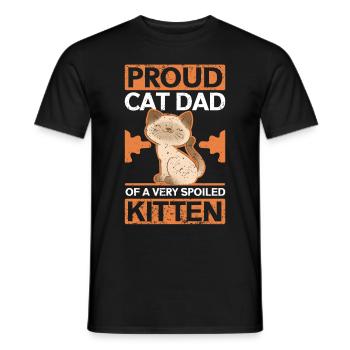 Chat Papa Chaton Propriétaire de chat Cadeau de chat - T-shirt homme - noir - Devant - AI Model Male 178 light (178cm)
