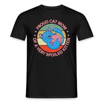 Chat Maman ChatOn Chat Propriétaire Cadeau - T-shirt homme - noir - Devant - AI Model Male 178 light (178cm)