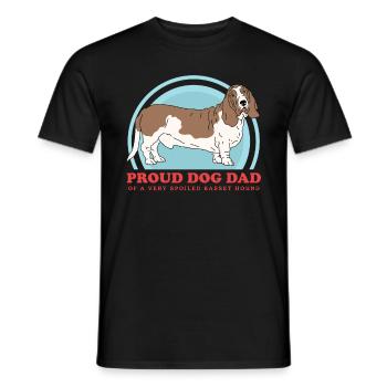 Basset Hound Papa Propriétaire Chien Propriétaire Cadeau - T-shirt homme - noir - Devant - AI Model Male 178 light (178cm)