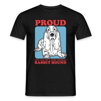 Basset Hound Papa Chien Papa Chien Propriétaire Cadeau - T-shirt homme - noir - Devant - AI Model Male 178 light (178cm)