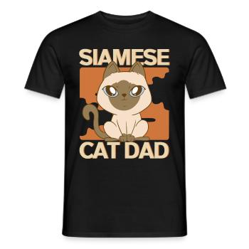 Siamese Cat Cat Papa Cat Owner Gift - Men's T-Shirt - black - Front - AI Model Male 178 light (178cm)