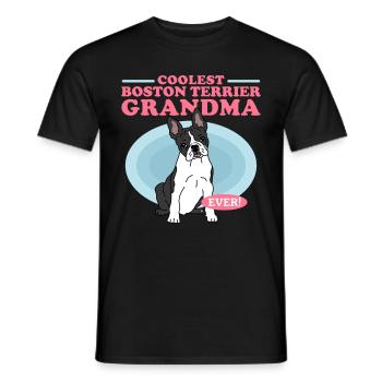 Boston Terrier Grandma | Hundebesitzer Geschenk - Männer T-Shirt - Schwarz - Vorne - AI Model Male 178 light (178cm)