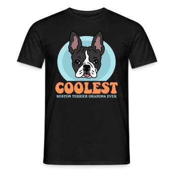 Boston Terrier Grandpa Hundebesitzer Geschenk - Männer T-Shirt - Schwarz - Vorne - AI Model Male 178 light (178cm)