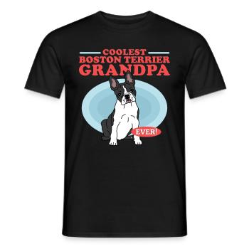 Boston Terrier Grandpa Hundehalter Geschenk - Männer T-Shirt - Schwarz - Vorne - AI Model Male 178 light (178cm)